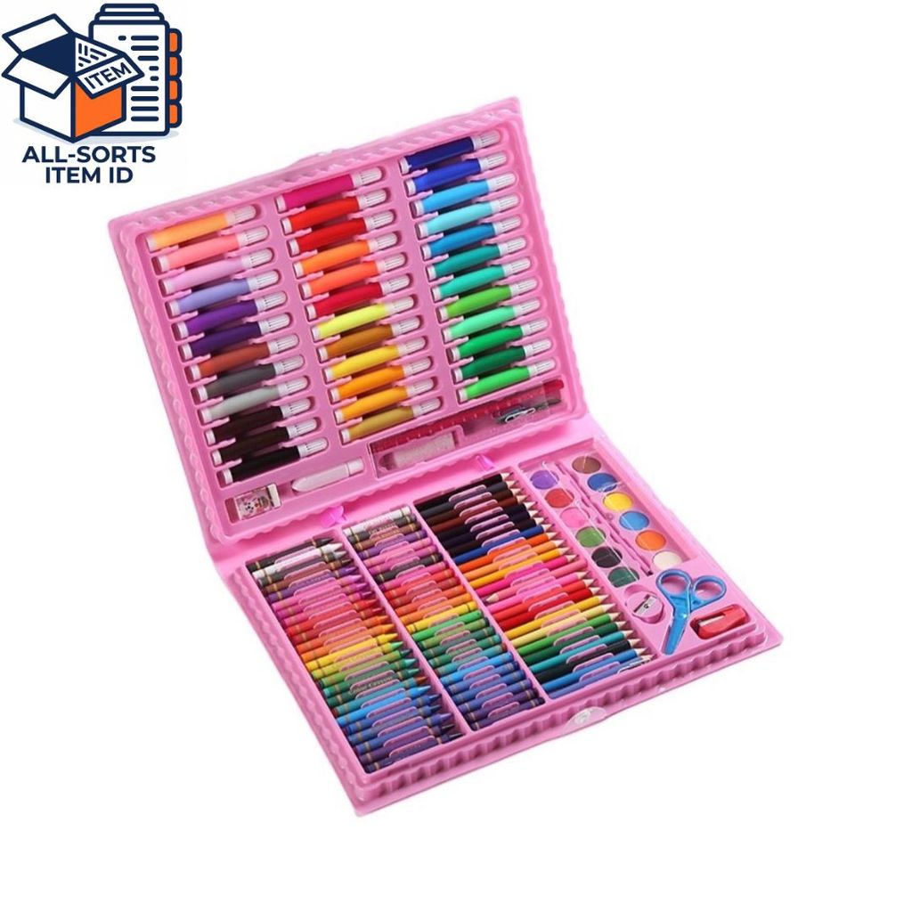 Art Set Pink 150pcs - Crayon Pensil Warna Art Set Pensil Warna Crayon
