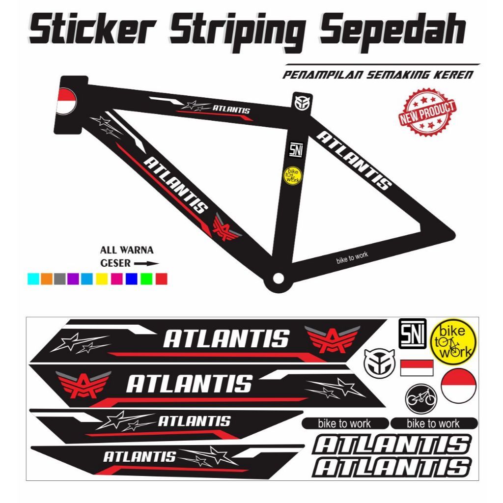 VARIASI STICKER ATLANTIS SEPEDAH UNIVERSAL / STIKER BIKE