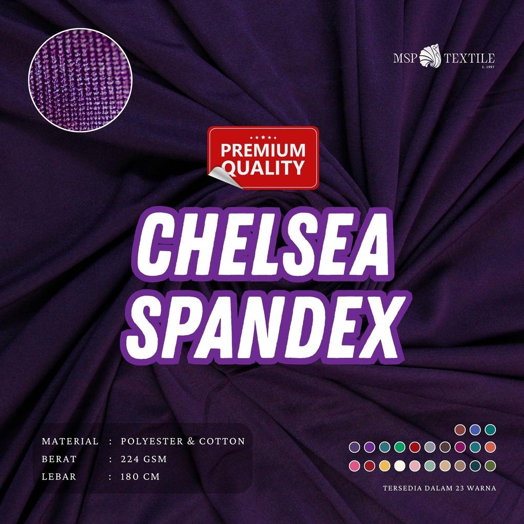 BAHAN KAIN KAOS CHELSEA SPANDEX POLYESTER GRADE PREMIUM BAHAN HOODIE SWEATER SWEATPANTS CARDIGAN SPO