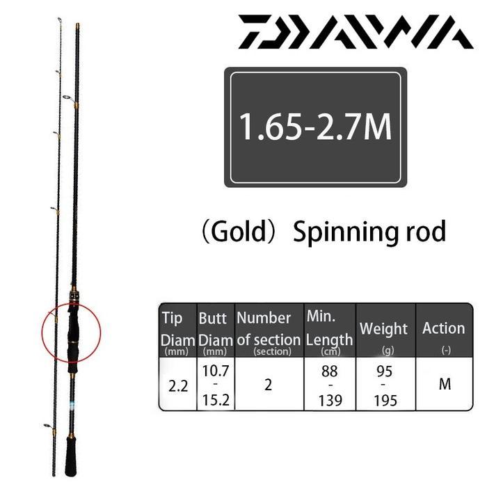 Daiwa Joran Pancing Spinning Joran Casting Joran Reel 165cm-270cm - Spinning165cm