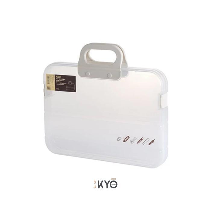 KYO Paper Organizer Box File Document Bag Hardcase Paper Folder Bag A4 - CLEAR, TANPA BUBBLE