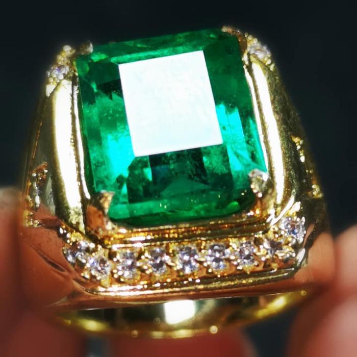 Cincin natural zamrud zambia kapas