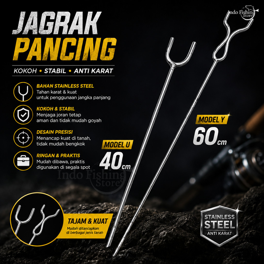 Jagrak Pancing Cagak Joran Mancing Kolam Galatama Congkok Tanah  Anti Bengkok