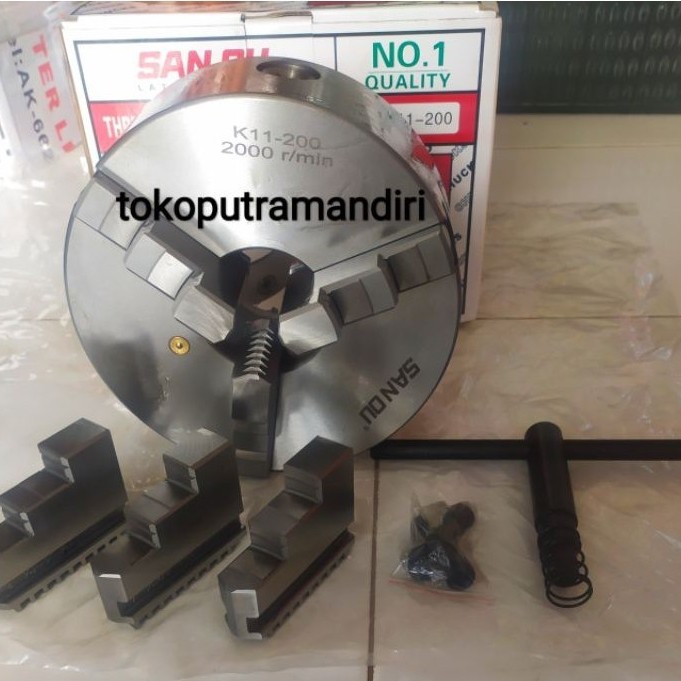 Chuck bubut 8" 3 jaw | Claw bubut 8 inch K11-200 | Catok kepala Bubut 8 inch