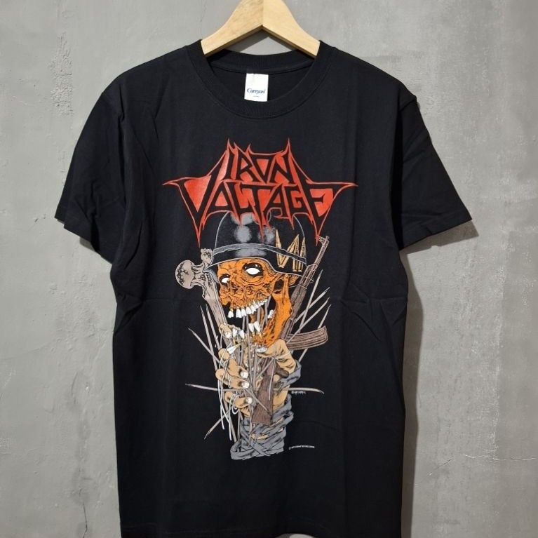 Kaos band thrash metal IRON VOLTAGE - devastation tour 2023 | original merchandise Budjangan Kolekti