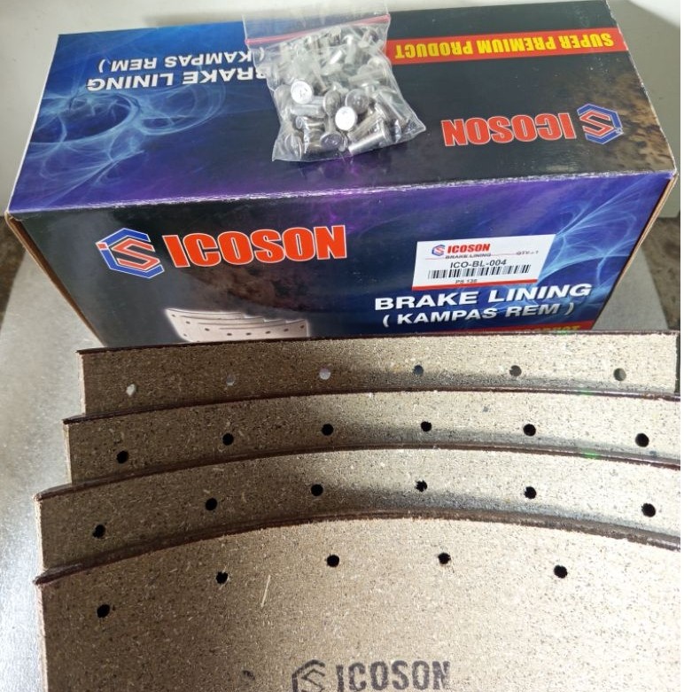 BRAKE LINING (DAUN KAMPAS REM) + RIVET MITSUBISHI PS136 HDX ICOSON