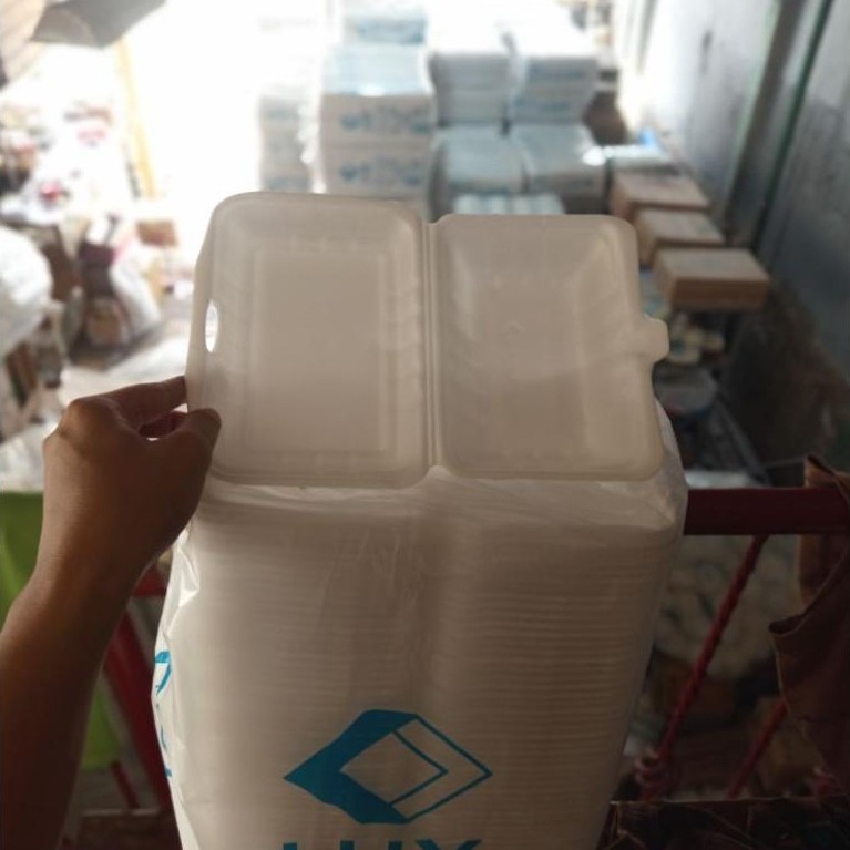 Sterofoam Makanan/Bubur Tebal - Foam Nasi Ayam Bakar/ Bubur Standar Tebal Isi 100Pcs