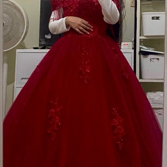 Sabrina Wedding Gown Maroon