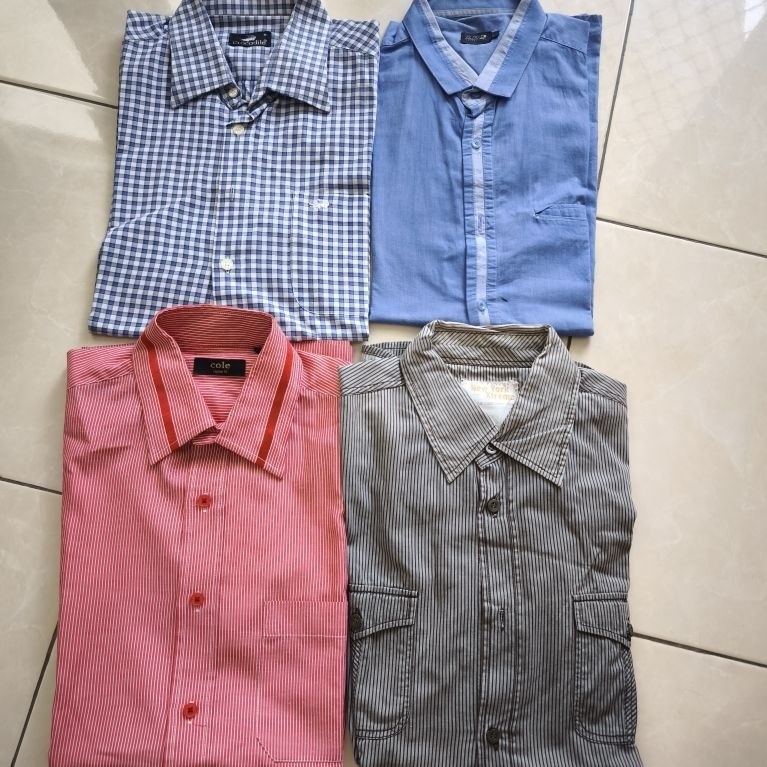 Kemeja lengen pendek panjang pria baju kerja kantor merk Crocodile COLE LR2 NewYork uk M L XL prelov