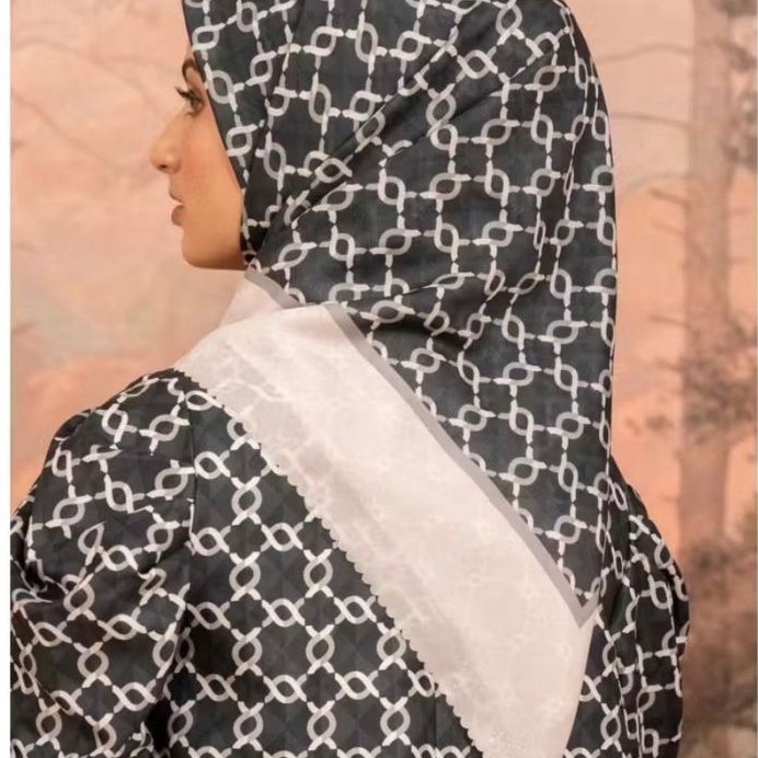 Calya Monogram Scarf Wearing Klamby