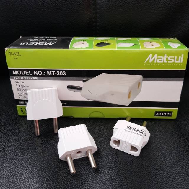 MATSUI MT-203 Over Steker MATSUI / Steker Kontra Biasa Putih