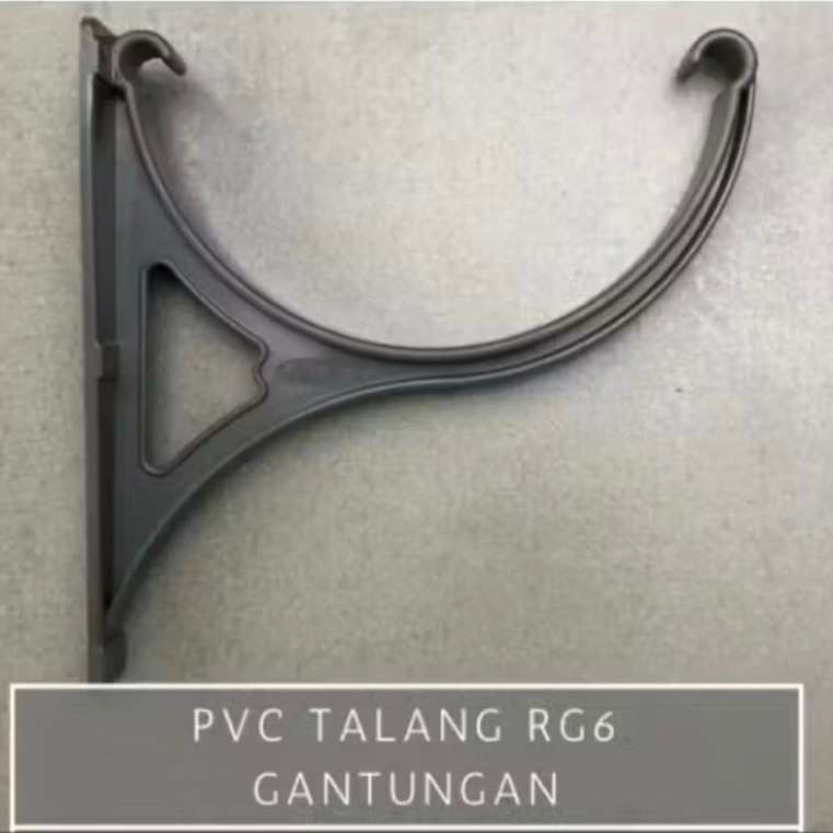 Gantungan Talang Air Oval PVC Bracket Holder Clamp Klem Talang 6” 6 Inch