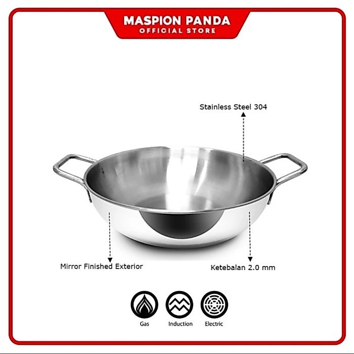 Maspion Wajan 24Cm Penggorengan Stainless Steel