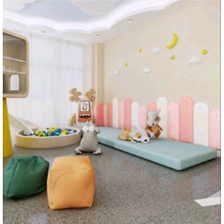 mewranistore Headboar 20x80 Oval - Pagar Pengaman Dinding Kimo - Wallpaper Foam - Pagar Pengaman