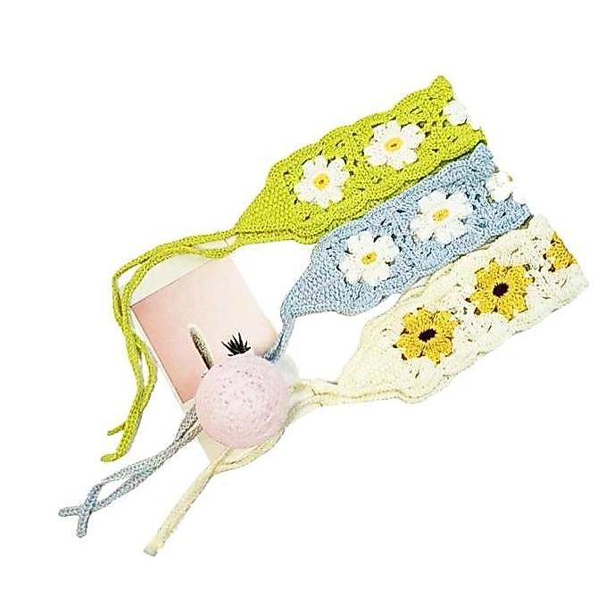 QINGACHO Bandana Rajut Headband Knit Korean Bandana Scarves Bando Kain Rajut Bando Motif Kain Rajut 