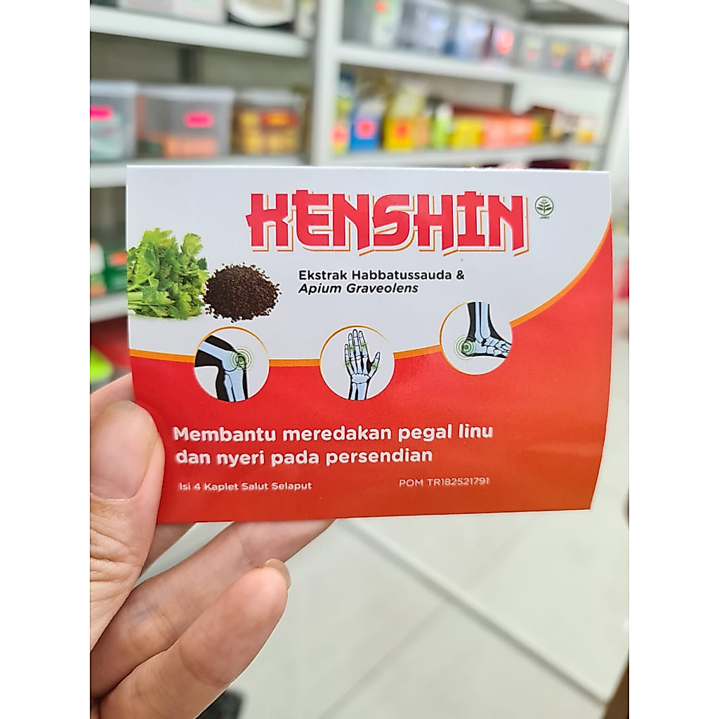 KENSHIN ISI 4 KAPLET OBAT SENDI PEGAL LINU / NYERI LUTUT / TELAPAK TANGAN / TUMIT KAKI / HENSHIN