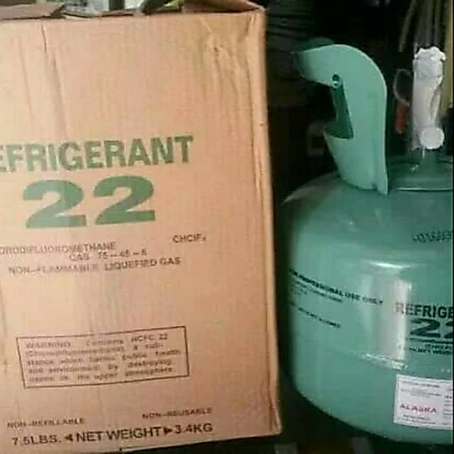 Freon ac R22 Tabung Kecil isi 3kg Segel r22 refrigerant atau yukio kecil isi 3 kg tabung melon