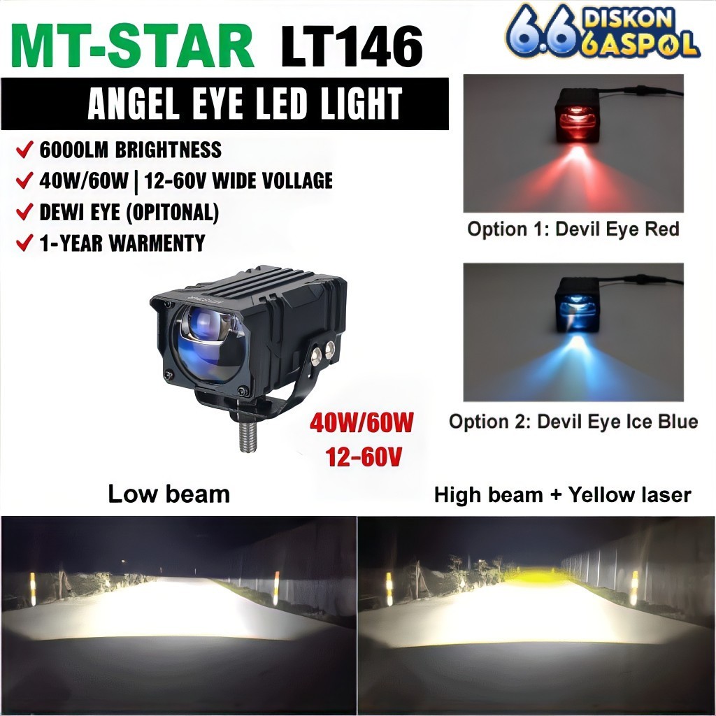 MT-STAR LT146 - Lampu Tebak Biled LED Blue Lens