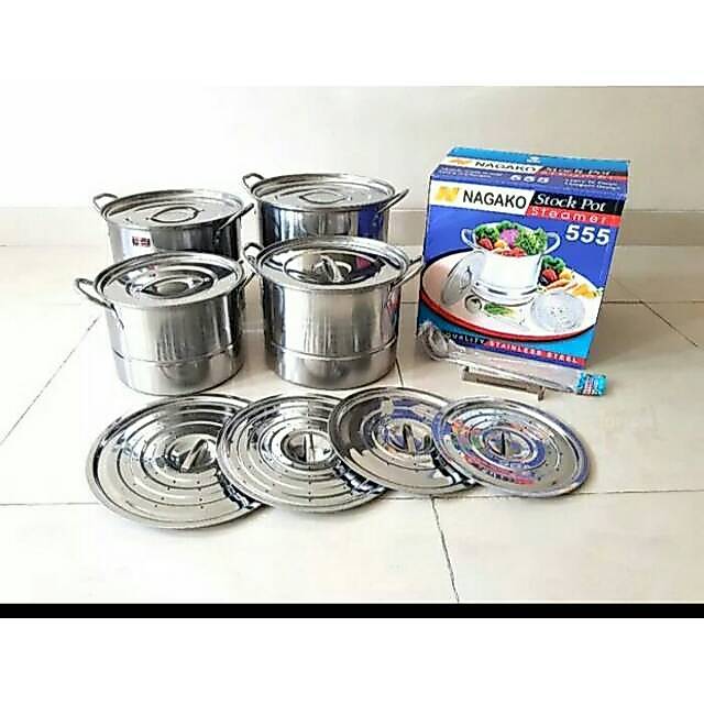 Panci stock pot steamer nagako 555
