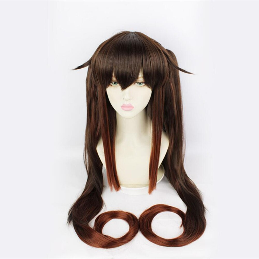 Hutao Cosplay Wig Hitam coklat Genshin Impact Hutao Anime Game Hu Tao