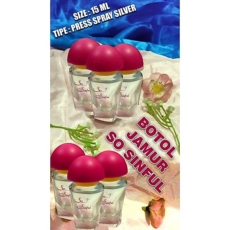 Botol parfum jamur press kaca /15 ml/botol refill press /botol lucu perfume mewah