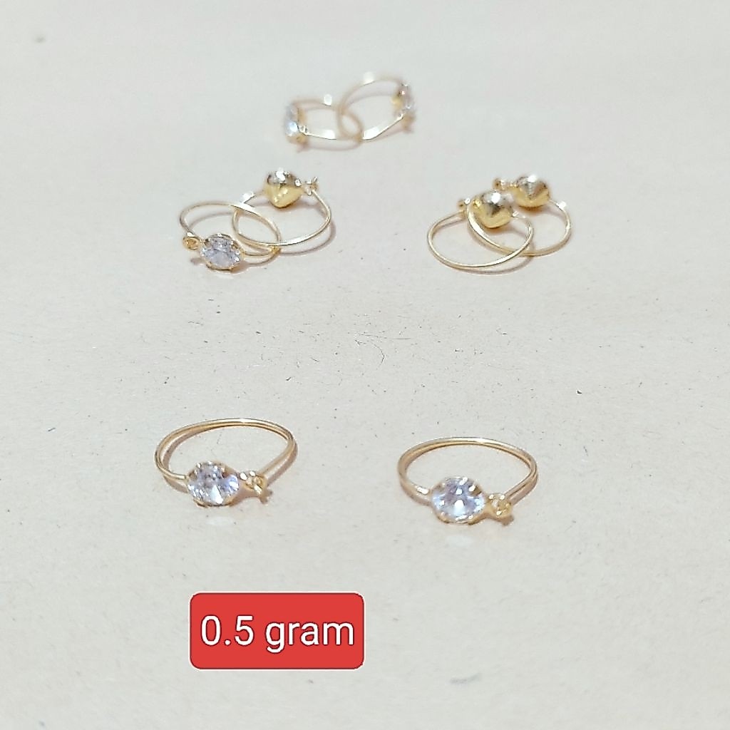 ANTING ANAK KENIF MATA 0.5 GRAM PERAK ASLI 925 LAPIS EMAS