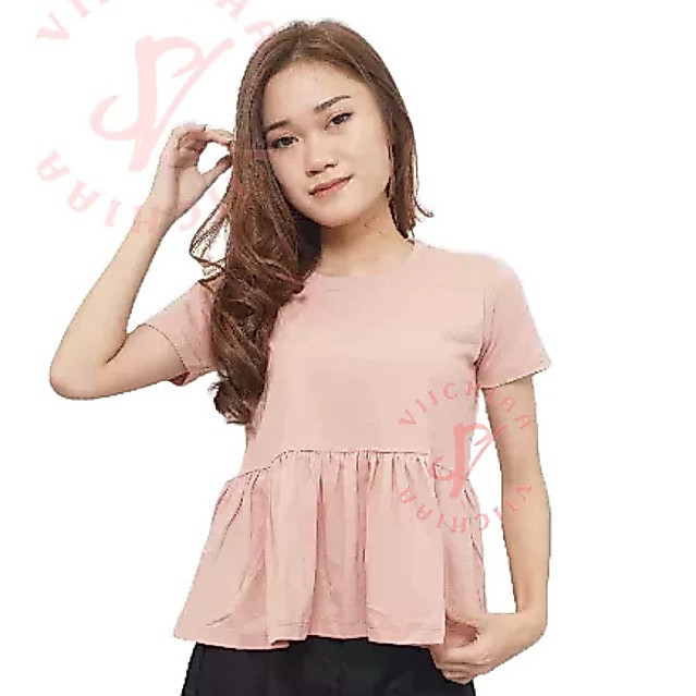 FLARE T-SHIRT - Kaos Wanita Rumbai Drape/ Flare T-Shirt Premium Cotton rample o