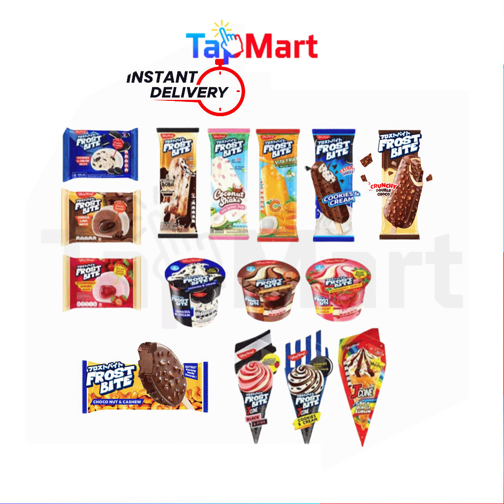 TapMart - Glico Wings Ice Cream Es Krim FROST BITE Boba Milk Tea | Choco Lava | Cookies Cream Mochi 