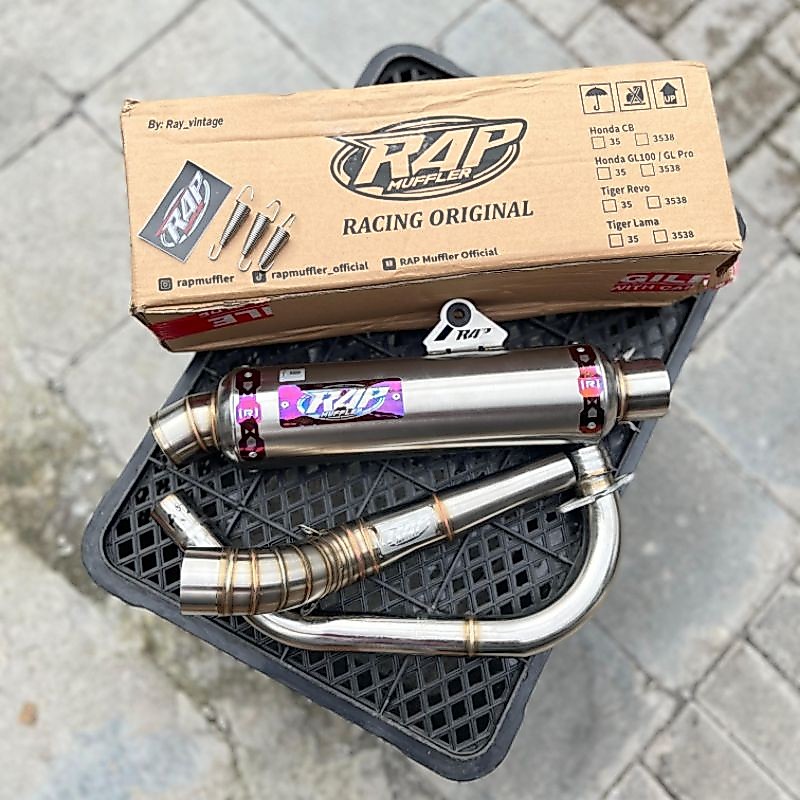 KNALPOT RACING RAP MUFFLER NALPOT KOMPETISI RAP MUFFLER STAINLES 304 MODEL TITANIUM PNP CB GL MP GL 