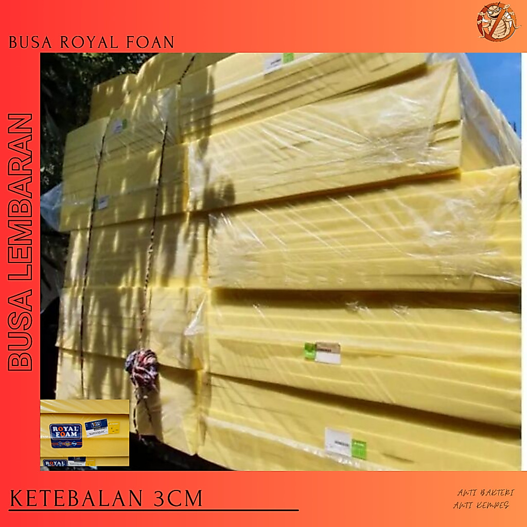 Busa kasur Tebal 3 Cm Ukuran 200x160 cm Royal Foam Alas Tidur Lembaran Spons SponMeteran LapisanSofa