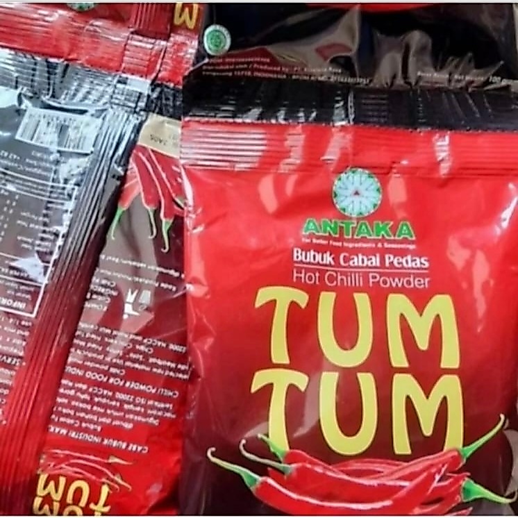 Tumtum Bubuk Cabe / Cabai Pedas Bumbu Antaka 1 renceng 10 bks x 100 gr gram / rencengan 1 kg isi 100
