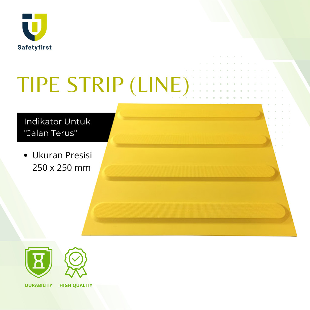 [READY STOCK] Guiding Block Karet 25x25 Premium Tactile Tile Pemandu Jalan Tuna Netra - Strip & Dot