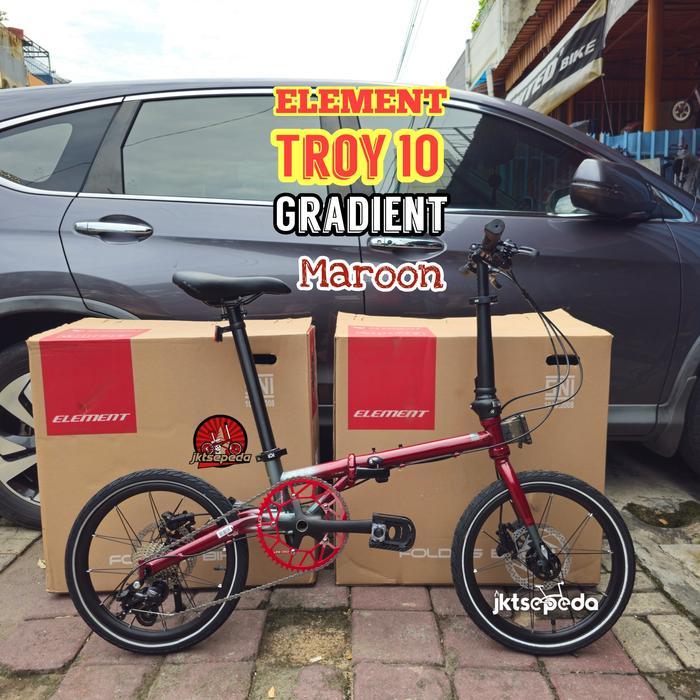 Sepeda Lipat ELEMENT Troy 10 Gradient - Maroon Gy