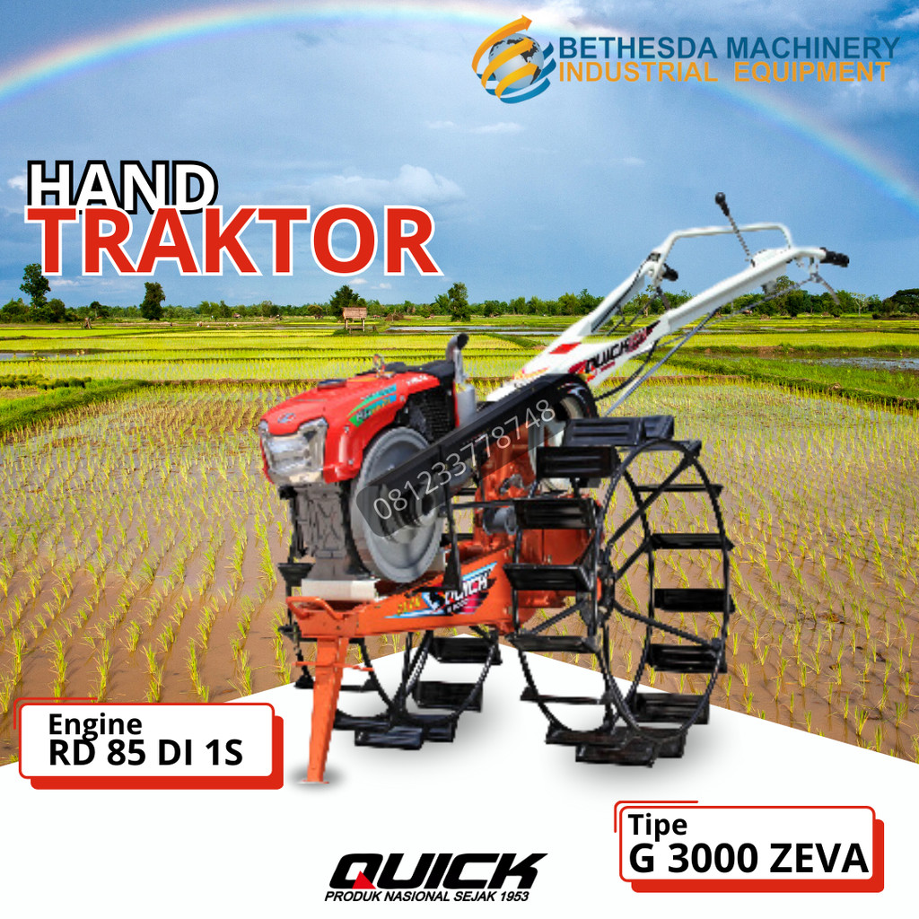 Quick Hand Traktor 8.5 PK Kubota Diesel RD 85 DI - 2S