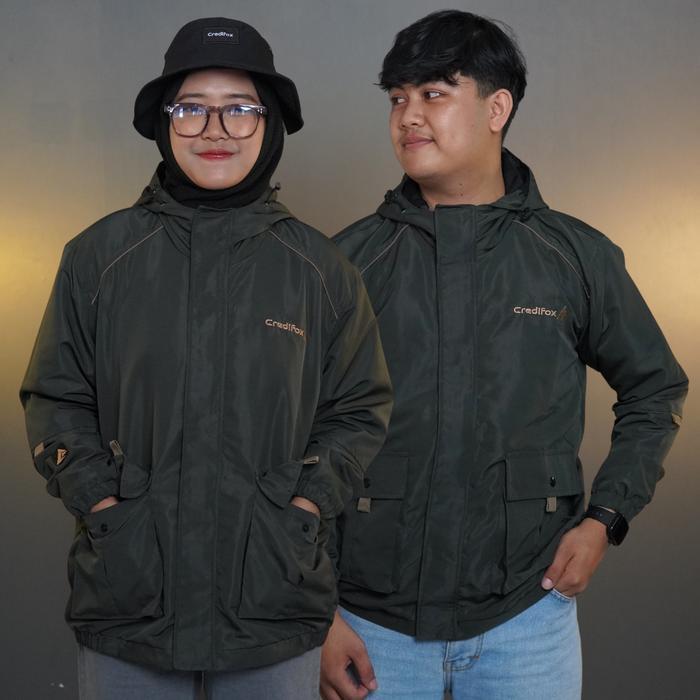 CREDIFOX Jaket cougle unisex - jaket waterproof anti angin - jaket semi parka pria -  jaket outdoor 