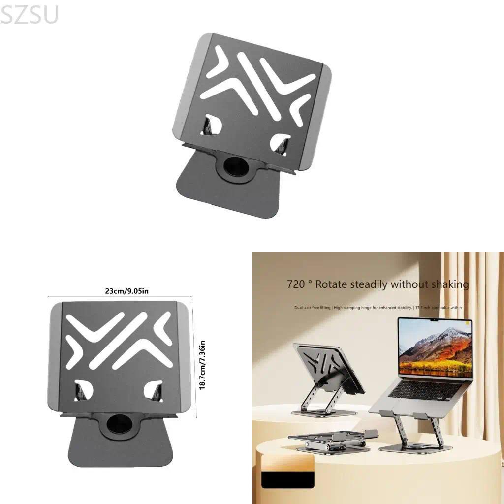 SZSU Laptop Stand Bracket Desk Adjustable Tablet Bracket Foldable 360 Degree Rotatable Desktop Lapto