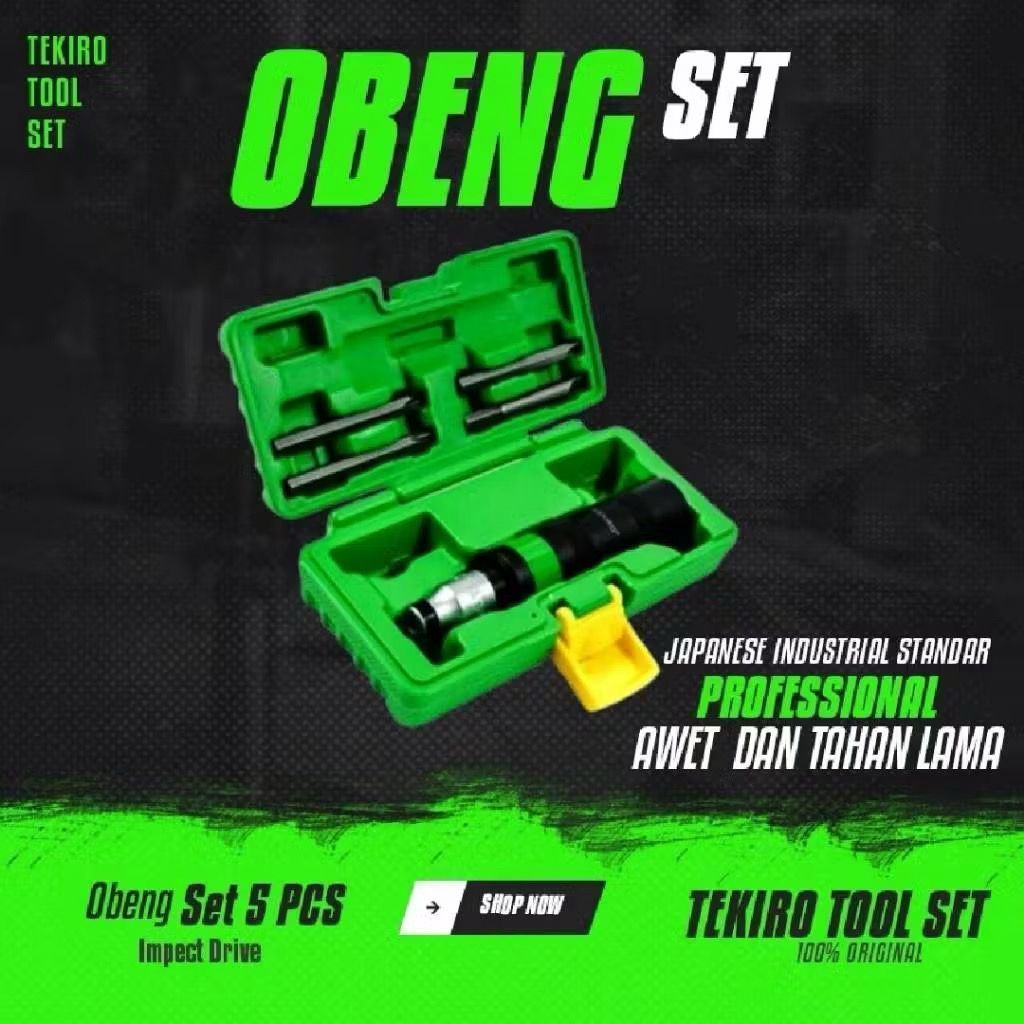 Obeng Getok Set 5 PCS Tekiro / Obeng Ketok Set Box Plastik Original TEKIRO