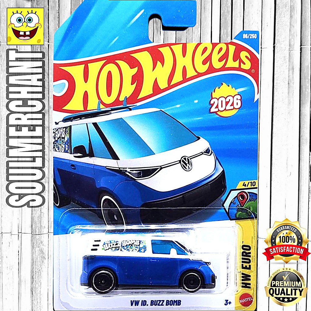 Hot Wheels VW ID Buz Bomb Biru Diecast Mobil Van Volkswagen