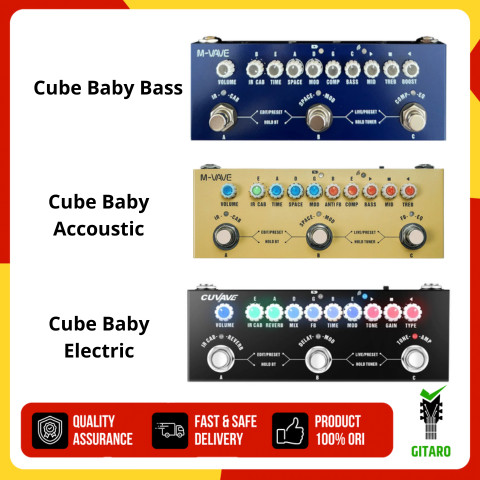 M-Vave Cube Baby Elektrik Pedal Multi Efek Gitar M Vave Cube Baby Bass Effect MVave Cube Baby Acoust