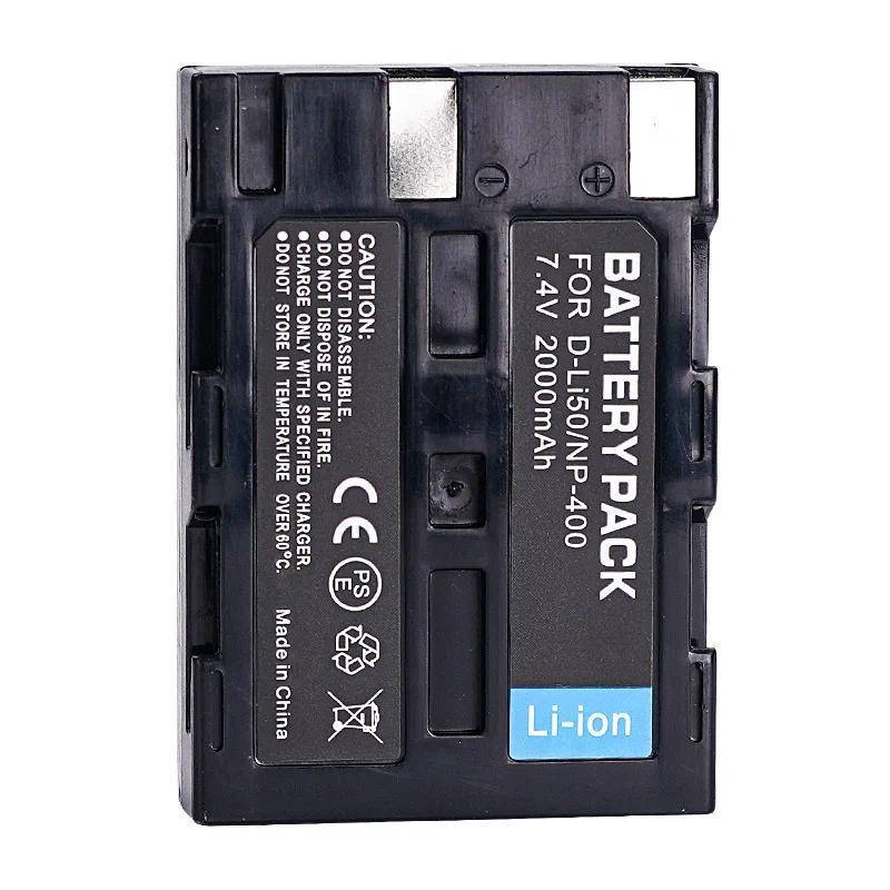 2000mAh D-Li50 NP-400 NP 400 Battery For Konica Minolta DiMAGE A1 A2 Pentax K10D K20D Dynax 5D 7D Si