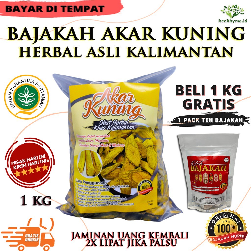 Happyshop Akar Kuning Asli Kalimantan / Akar Bajakah Kuning / Kayu Bajakah Asli Kalimantan - 1 KG