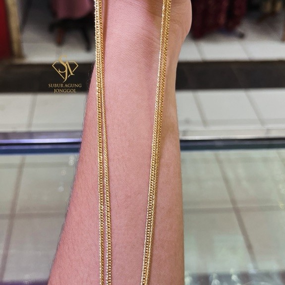 Kalung holo gepeng 8k gold