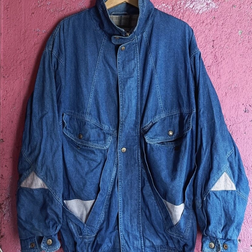 Jaket harington denim reusch BARA jeans  ( minus, perhatikan gambar dan deskripsi)
