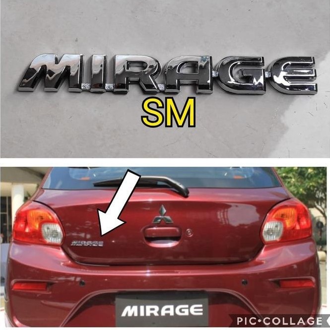 Part Satu Buah Emblem Tulisan Mirage Untuk Mitsubishi Mirage Kode 302