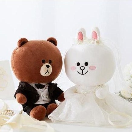 Boneka Line Brown & Cony Wedding Dolls 30cm [terbaik]