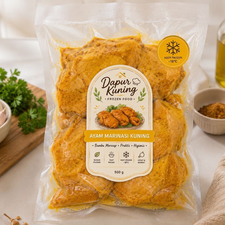 Siap goreng - ayam ungkep bumbu kuning 1kg / vacum / Frozen