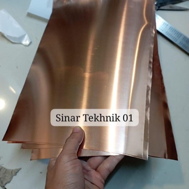 Plat Tembaga Murni Tebal 0,5mm x 100mm x 200mm Tembaga