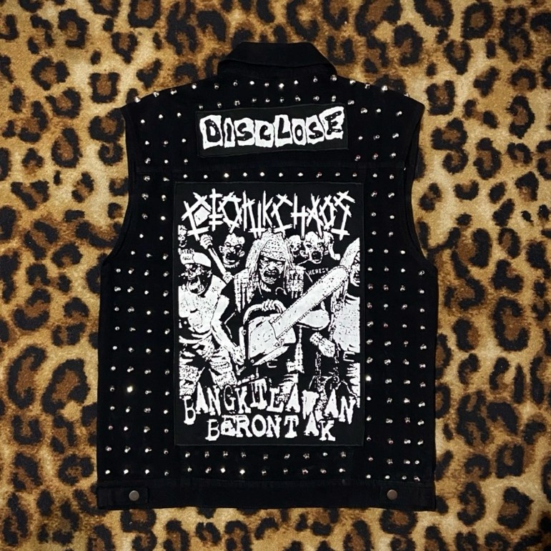 VEST DENIM CUSTOM PUNK