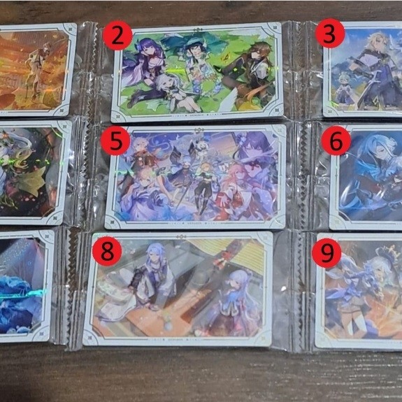 Genshin Impact Wafer Card Selected Ready | Zhongli Nahida Neuvillette Furina Ayato Ayaka Arlecchino 