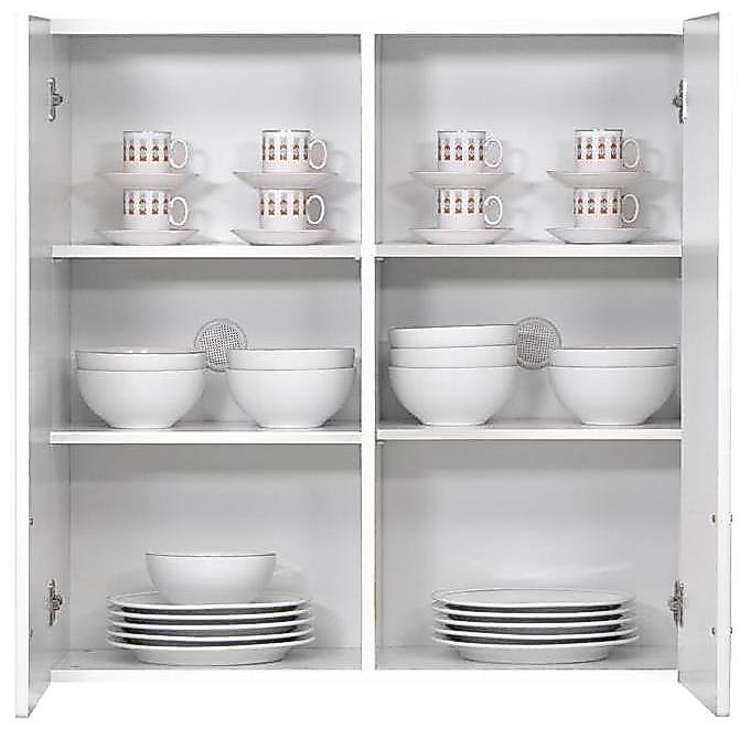 Offo Living - Kitchen Set Atas & Bawah 2 Pintu - Putih Mutiara - Desain Minimalis Modern - Material 
